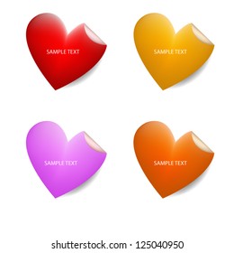 valentine vector background post it sticker love heart for design