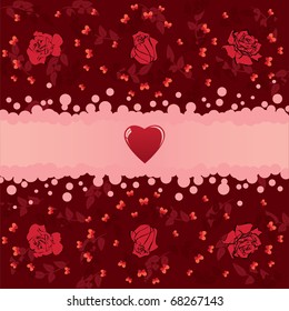 valentine vector background with roses and butterflies