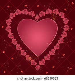 valentine vector background with roses and butterflies