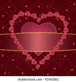 valentine vector background with roses and butterflies