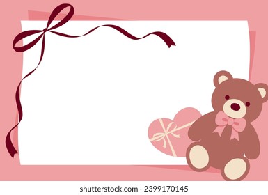 fondo vectorial valentino con un oso de peluche para carteles, tarjetas, volantes, fondos de pantalla de medios sociales, etc.