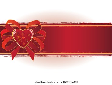 valentine vector banner with heart and roses (EPS 10)