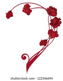 valentine  vector border with the roses flowers