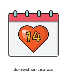 valentine vector flat color icon 