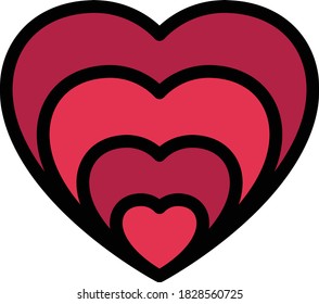 valentine vector flat color icon 