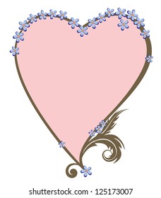 valentine  vector frame with the forget-me-not flowers