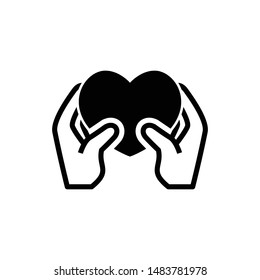 Valentine vector graphics icon in black color