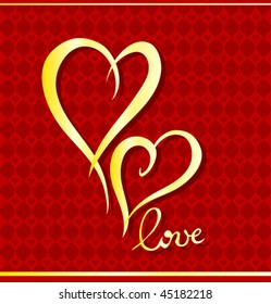 Valentine Vector greeting card with hearts