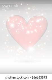 Valentine vector heart background illustration  - Vector  heart background sparks and glitters
