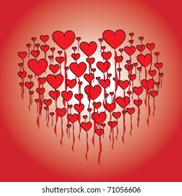 Valentine vector heart card