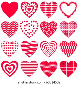 Valentine vector heart, love symbol, pattern, set pictogram