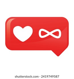 Valentine Vector icon asset of like and infinite love notification social media themes free editable for design 