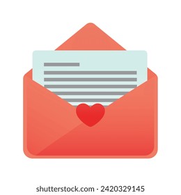 Valentine Vector icon asset of Love letter inside of pink envelope with stamps themes free editable for design 