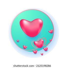 ilustración vectorial valentina para evento de fondo con icono de corazón