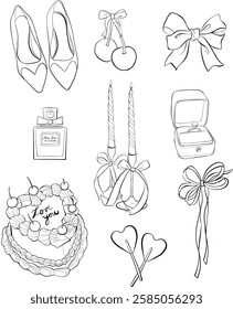 valentine vector illustration hand drawn style 2 for artistic elements