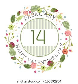 Valentine Vector illustration. Seamless floral background