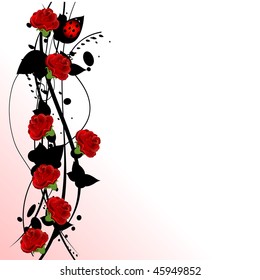 valentine vector with red roses