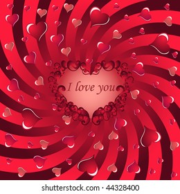 Valentine vector swirly postcard