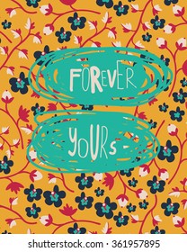 Valentine vector template. Colored pattern with flowers for posters, greeting cards, flyers and banner, web designs. Anniversary, holiday, wedding, valentine, party invitations. 