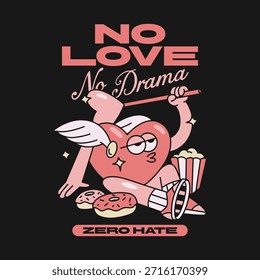 Colección de diseño de camiseta de Vector de San Valentín, diseños Urbana Paquetes de camisetas de San Valentín de streetwear, diseño de Vector de manguera de goma retro Groovy, gráfico de mascota de Vector lindo, Paquete gráfico de ropa de Vector.