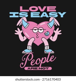 Colección de diseño de camiseta de Vector de San Valentín, diseños Urbana Paquetes de camisetas de San Valentín de streetwear, diseño de Vector de manguera de goma retro Groovy, gráfico de mascota de Vector lindo, Paquete gráfico de ropa de Vector.