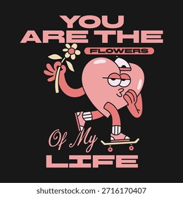 Colección de diseño de camiseta de Vector de San Valentín, diseños Urbana Paquetes de camisetas de San Valentín de streetwear, diseño de Vector de manguera de goma retro Groovy, gráfico de mascota de Vector lindo, Paquete gráfico de ropa de Vector.