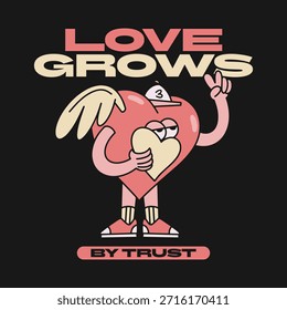 Colección de diseño de camiseta de Vector de San Valentín, diseños Urbana Paquetes de camisetas de San Valentín de streetwear, diseño de Vector de manguera de goma retro Groovy, gráfico de mascota de Vector lindo, Paquete gráfico de ropa de Vector.