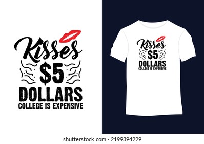 Valentine vector t-shirt design with silhouettes, typography, print, love