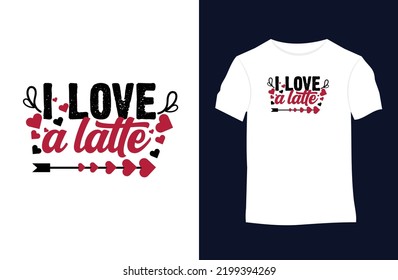 Valentine vector t-shirt design with silhouettes, typography, print, love