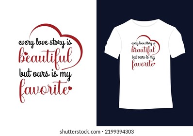 Valentine vector t-shirt design with silhouettes, typography, print, love