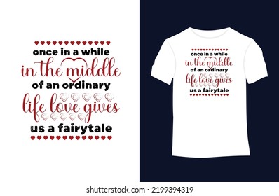 Valentine vector t-shirt design with silhouettes, typography, print, love