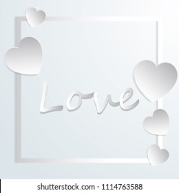 Valentine vector white heart background, white love on white background vector Can be adapt to Brochure, Annual Report, Magazine, Poster, Corporate Presentation, Portfolio, Flyer, Banner, Website.