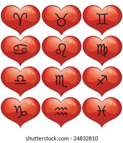 Valentine Vector Zodiac Signs