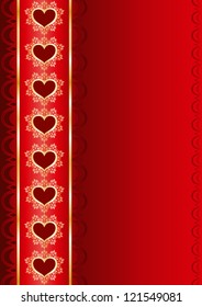Valentine vertical background with a ribbon