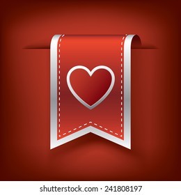 Valentine vertical ribbon or bookmark element for websites and promotion of holiday. Eps10 vector illustration