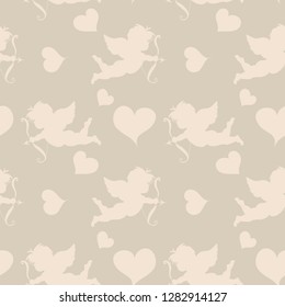 Valentine day’s vintage flat seamless pattern isolated 
