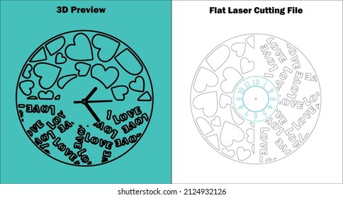 Valentinwand-Uhr
Erstellen Sie eine dekorative Wandschloss aus Acryl und Holz mit meinen Vorlagen für Laserschneidemaschinen. Diese Wall-Uhr steht für alle Materialstärken zur Verfügung.