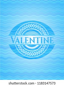 Valentine water representation badge.