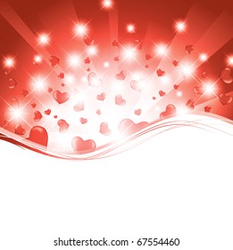 valentine wavy template with hearts and copyspace