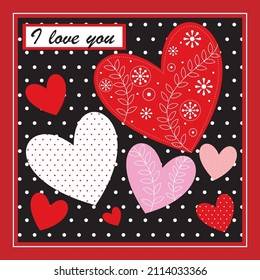 Valentine or wedding card with heart shape
