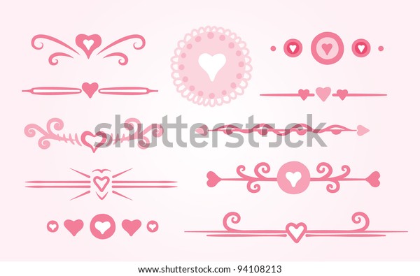 Valentine\
or wedding design elements and page\
decoration