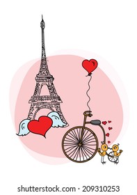 Valentine or wedding doodle background 