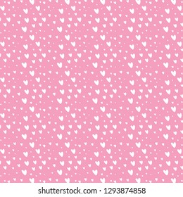 Valentine Wedding Heart Seamless Pattern Pink Backgrounf