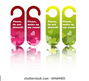 Valentine or wedding hotel door tags, vector