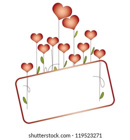 Valentine or wedding invitation card with hearts