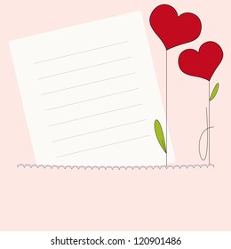 Valentine or wedding invitation card with hearts