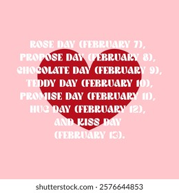 valentine week personal planner, red heart.