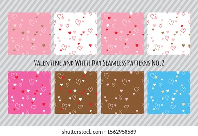 Valentine and white day seamless patterns (heart design) No.2