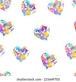 Valentine white diamond seamless vector pattern