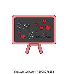 valentine whiteboard icon fill line vector illustration